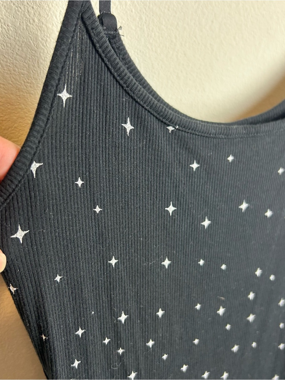 SKIMS Soft Lounge Rib Onyx Sparkle Star Slip Dress Sz L - Picture 7 of 13
